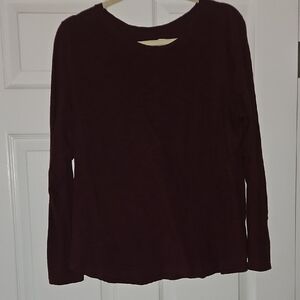 Women's Burgundy Long Sleeve Top